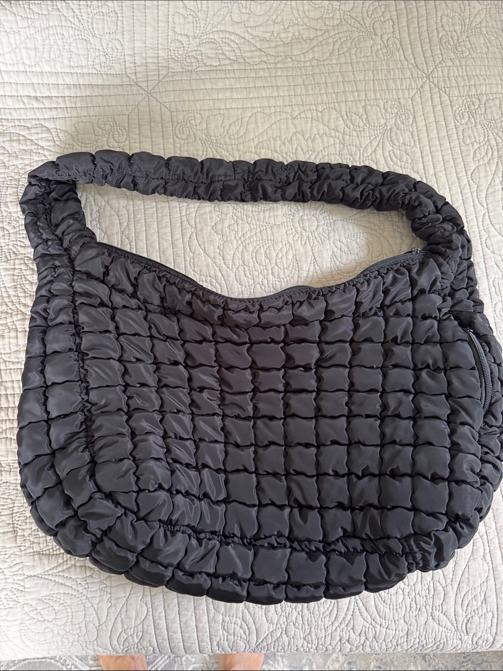 Target Black Quilted Ruched Shoulder Bag